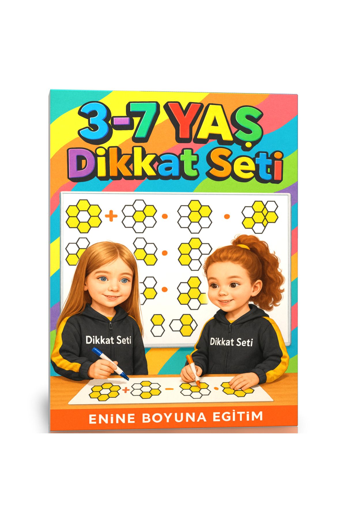 Enine Boyuna Eğitim 3-7 Yaş Dikkat Seti (Cırt Cırtlı YAZ-SİL)