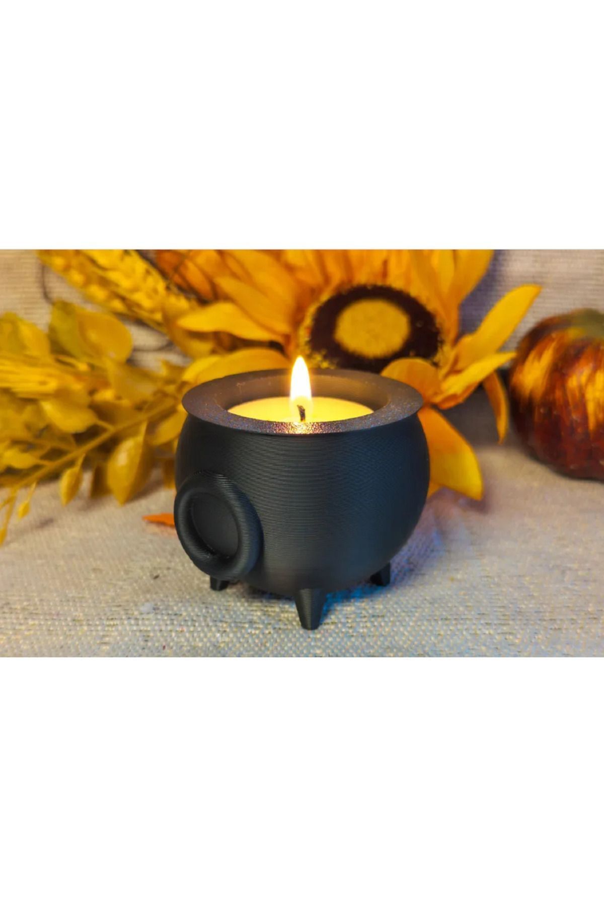 SerenityHaven LED MUM/TEA LİGHT CADI KAZANI 2'Lİ SET ÖZEL TASARIM/AKSESUAR (LED MUMLAR DAHİLDİR)
