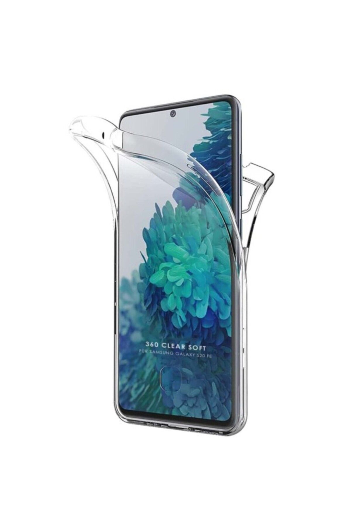 TezMax Samsung Galaxy S20 FE Uyumlu 360° Ön Arka Tam Koruyucu Şeffaf Silikon Full Body Kılıf