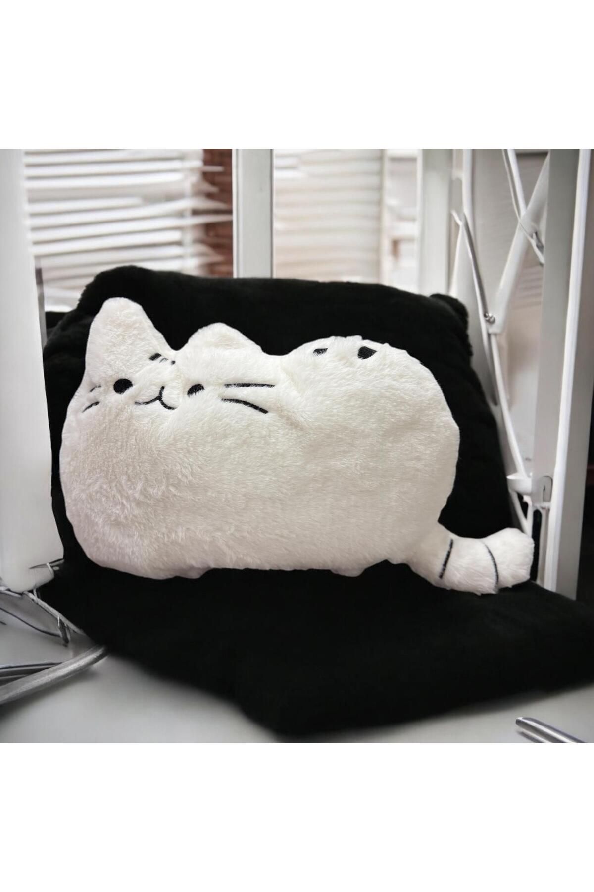 pamela home Sevimli Yatan Peluş Kedi Yastık