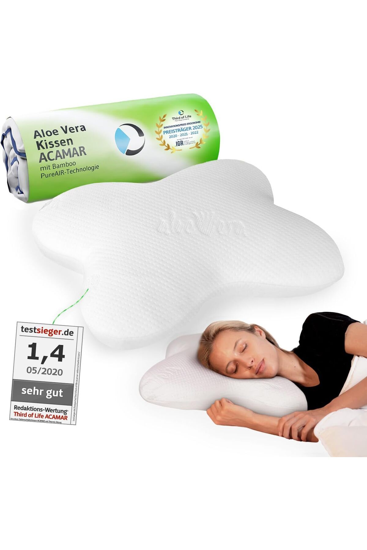 by ballı biocotton Ortopedik Kalıp Visco Yastık Kelebek Model 45x55 Büyük Boy