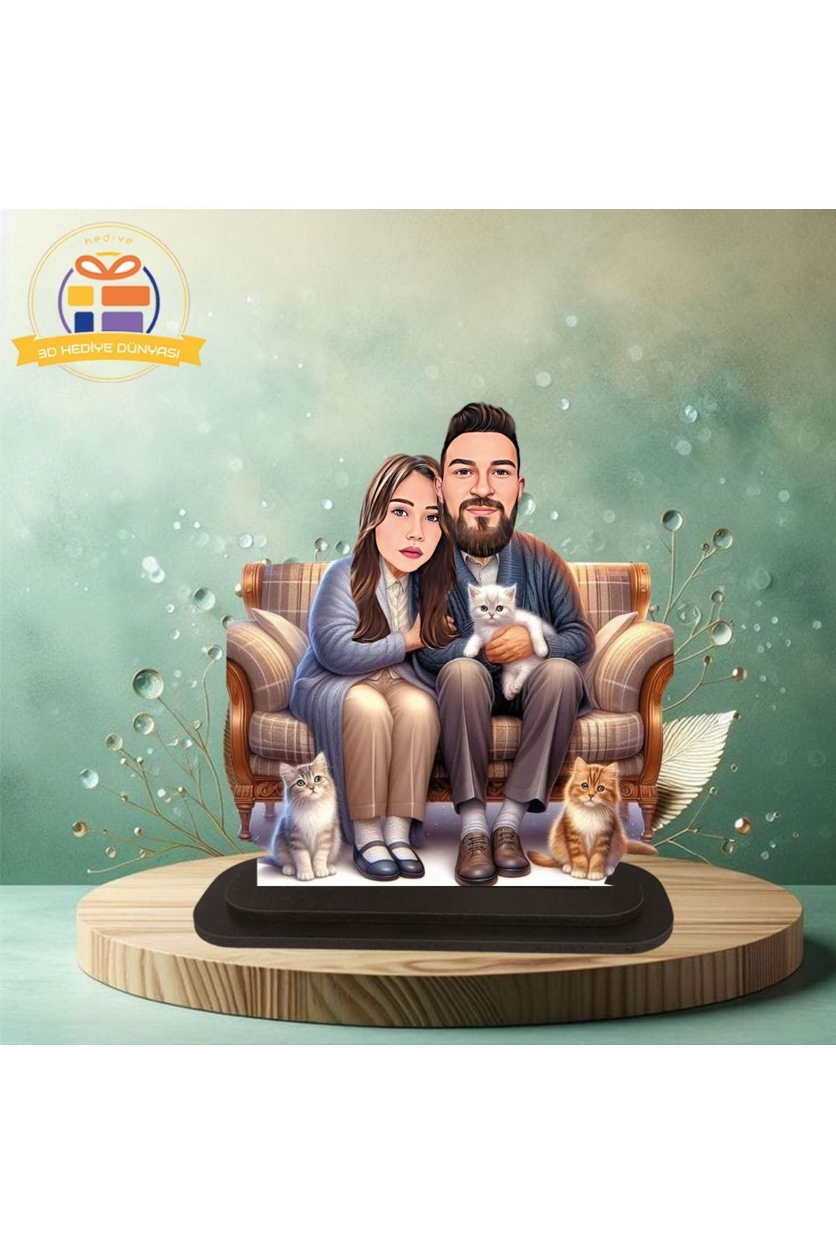 SerenityHaven Eşime karikatürlü biblo hediye 3d masa üstü biblo