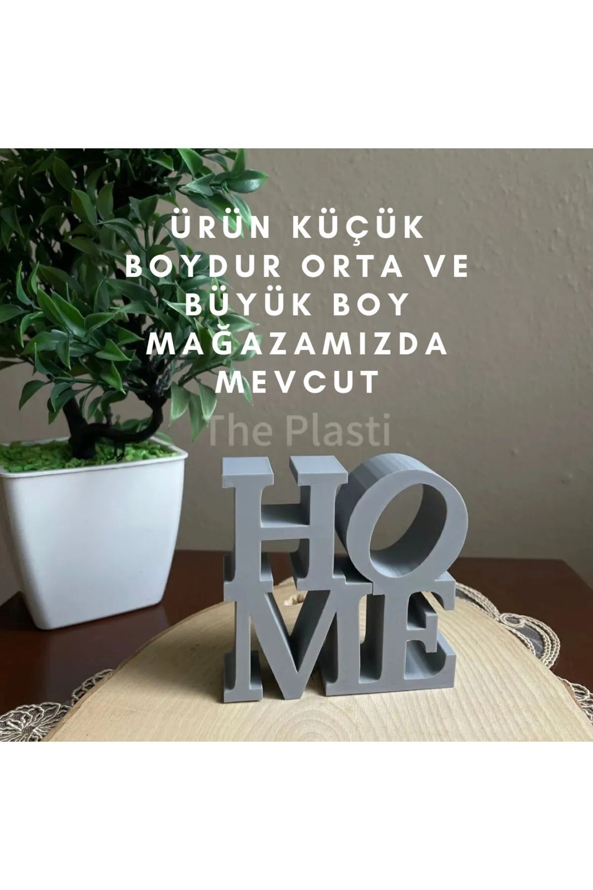 SerenityHaven Home Yazılı Dekoratif Biblo Ve Masaüstü Dekor Gri 10 Cm X 10 Cm Boyut
