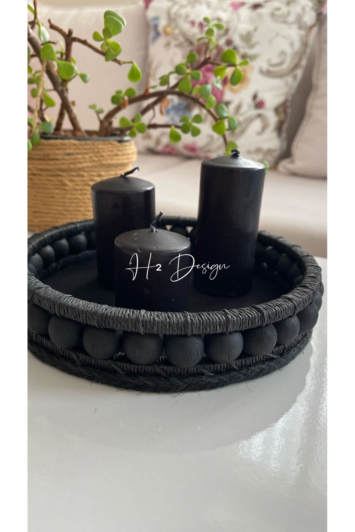 SerenityHaven El Yapımı Dekoratif Sunum Tepsisi 19-20 Cm
