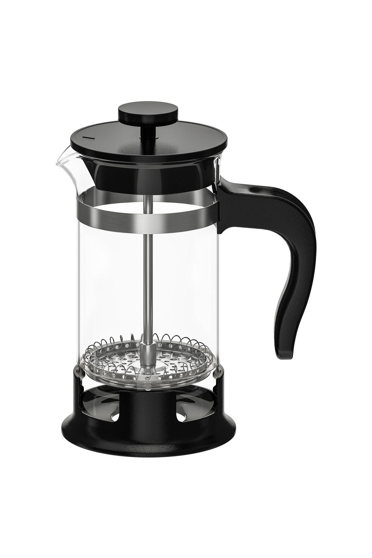 IKEA Kaliteli Cam 400 Ml French Press Yükseklik: 17 cm Çap: 8 cm Siyah