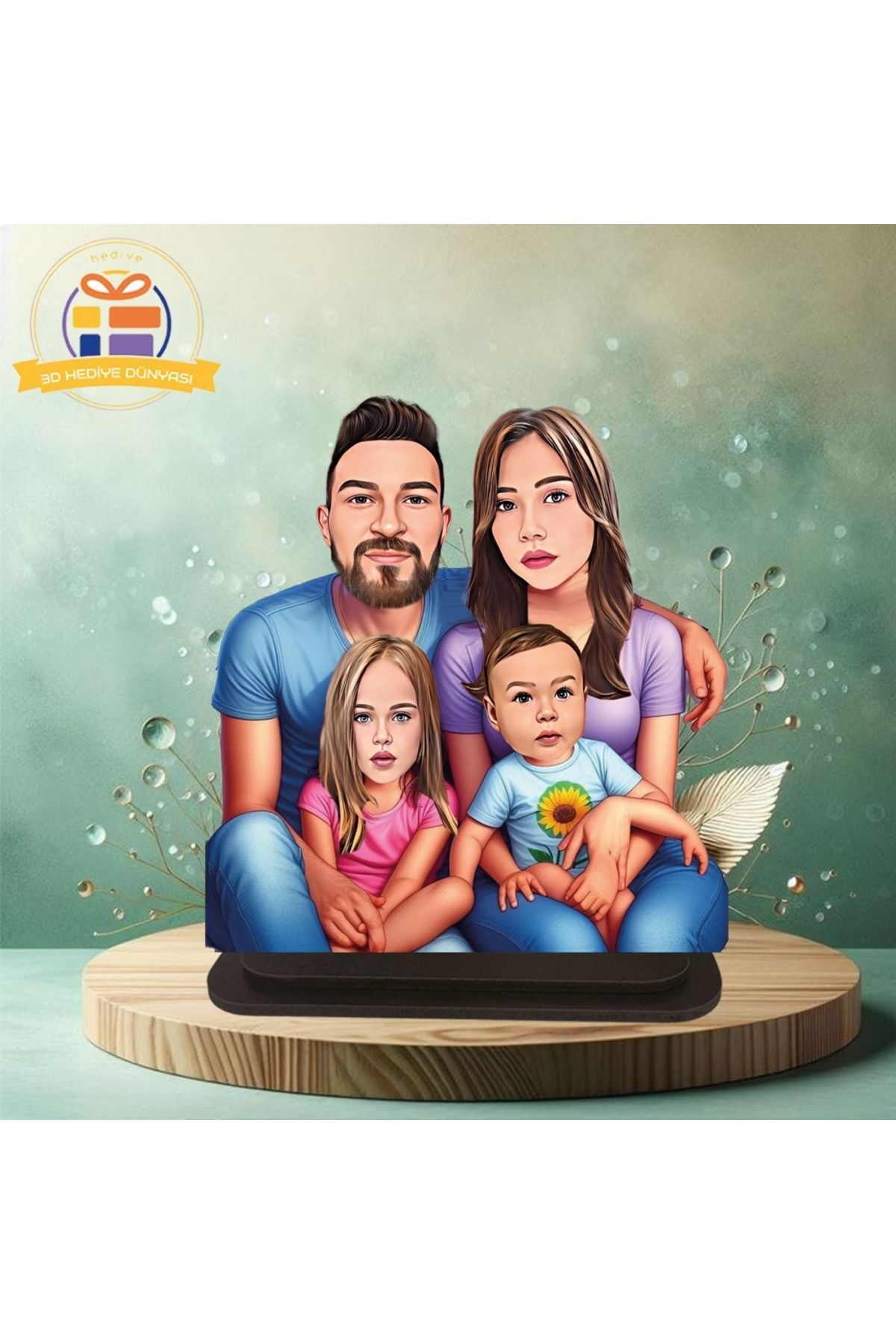 SerenityHaven Aile boyu karikatürlü biblo hediye 3d masa üstü biblo hediyesi
