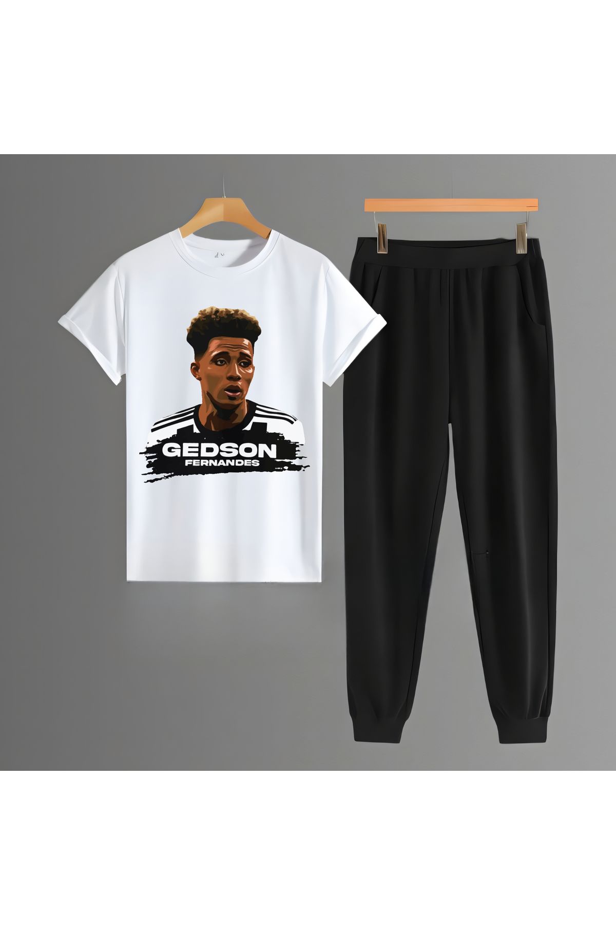 Biy Store Gedson Fernandes futbol forma ön baskılı unisex kısa kollu tişört regular fit t-shirt eşofman takımı