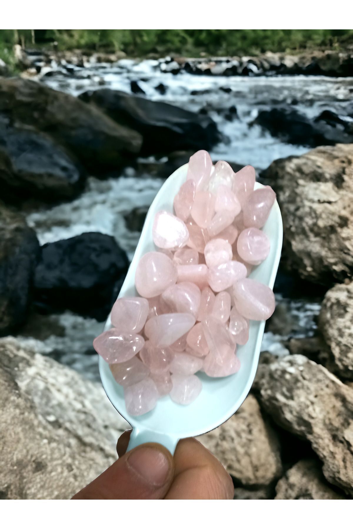 SerenityHaven PEMBE QUARTSZ 100 GRAM TIMBIL DOĞAL TAŞ (SERTİFİKALI)(MUM YAPIMI-DEKORASYON MEDİTASYON)