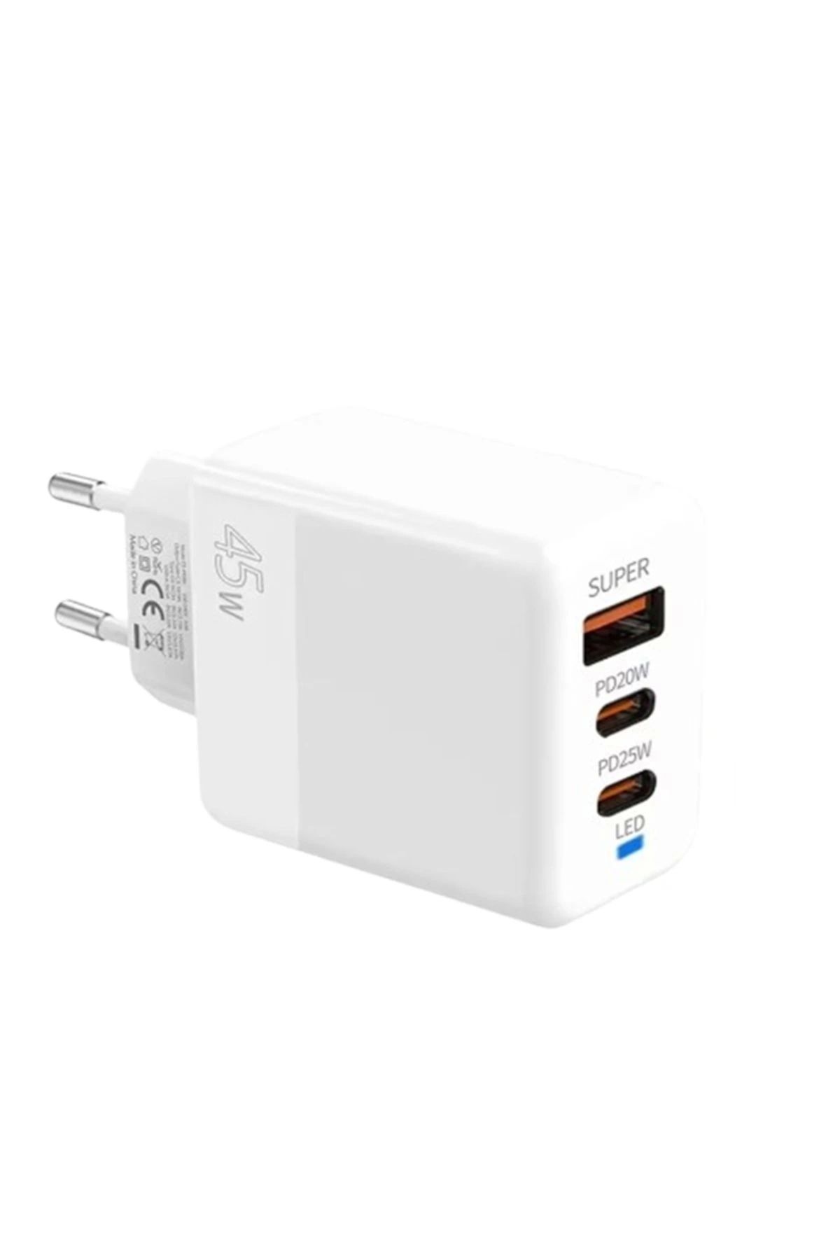 ARBIX Ally PD40 2x Type-C + USB QC3.0 45W Hızlı Şarj Adaptörü | Çoklu Port