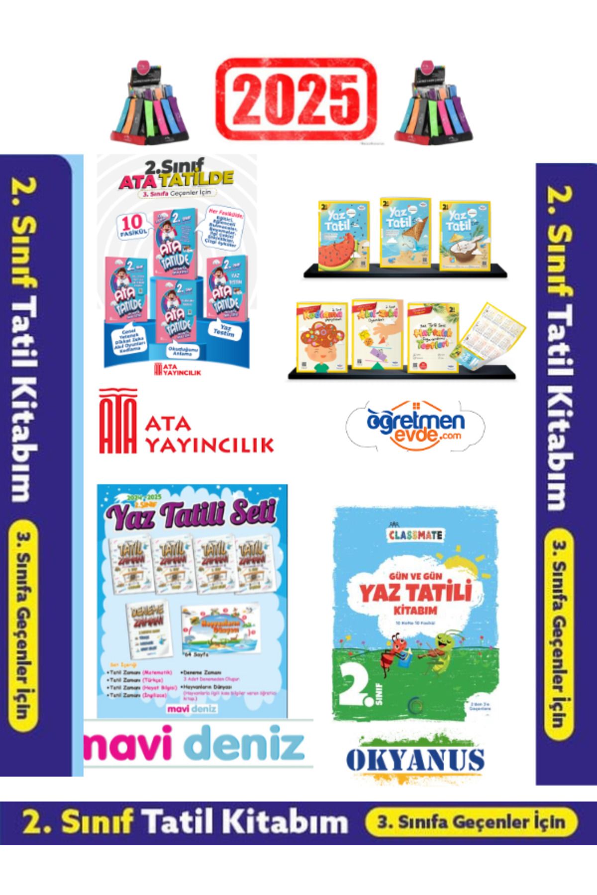 Fenomen Yayıncılık Ata 2.Sınıf Yaz Tatil+Öğr.Evde 2.Sınıf Yaz Tatil+Mavi Deniz 2.Sınıf Yaz +Okyanus 2.sınıf Yaz Tatil