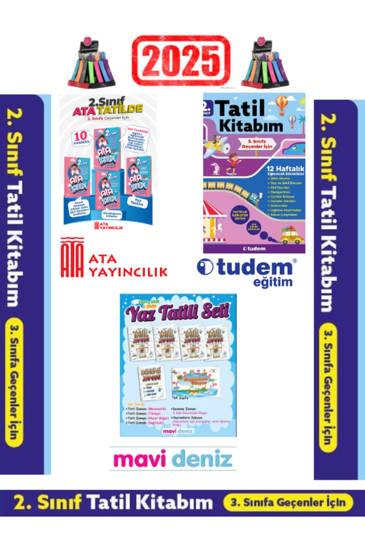 Fenomen Yayıncılık Ata Yayıncılık 2.Sınıf Yaz Tatil+Tudem 2.Sınıf Yaz Tatil+Mavi Deniz 2.Sınıf Yaz Tatil Seti+Kalem