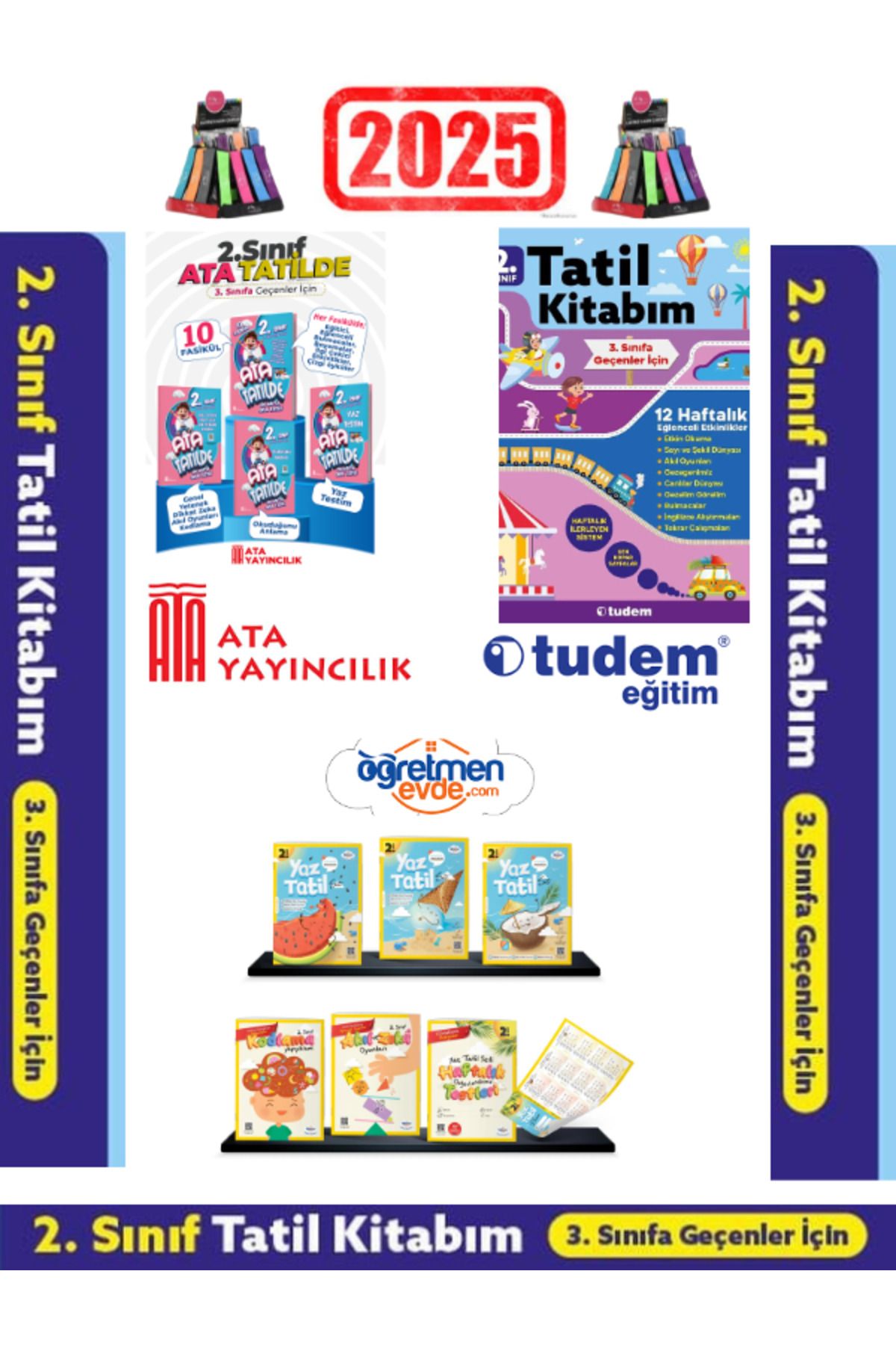 Fenomen Yayıncılık Ata Yayıncılık 2.Sınıf Yaz Tatil+Tudem 2.Sınıf Yaz Tatil+Öğretmen Evde 2.Sınıf Yaz Tatil Seti+Kalem