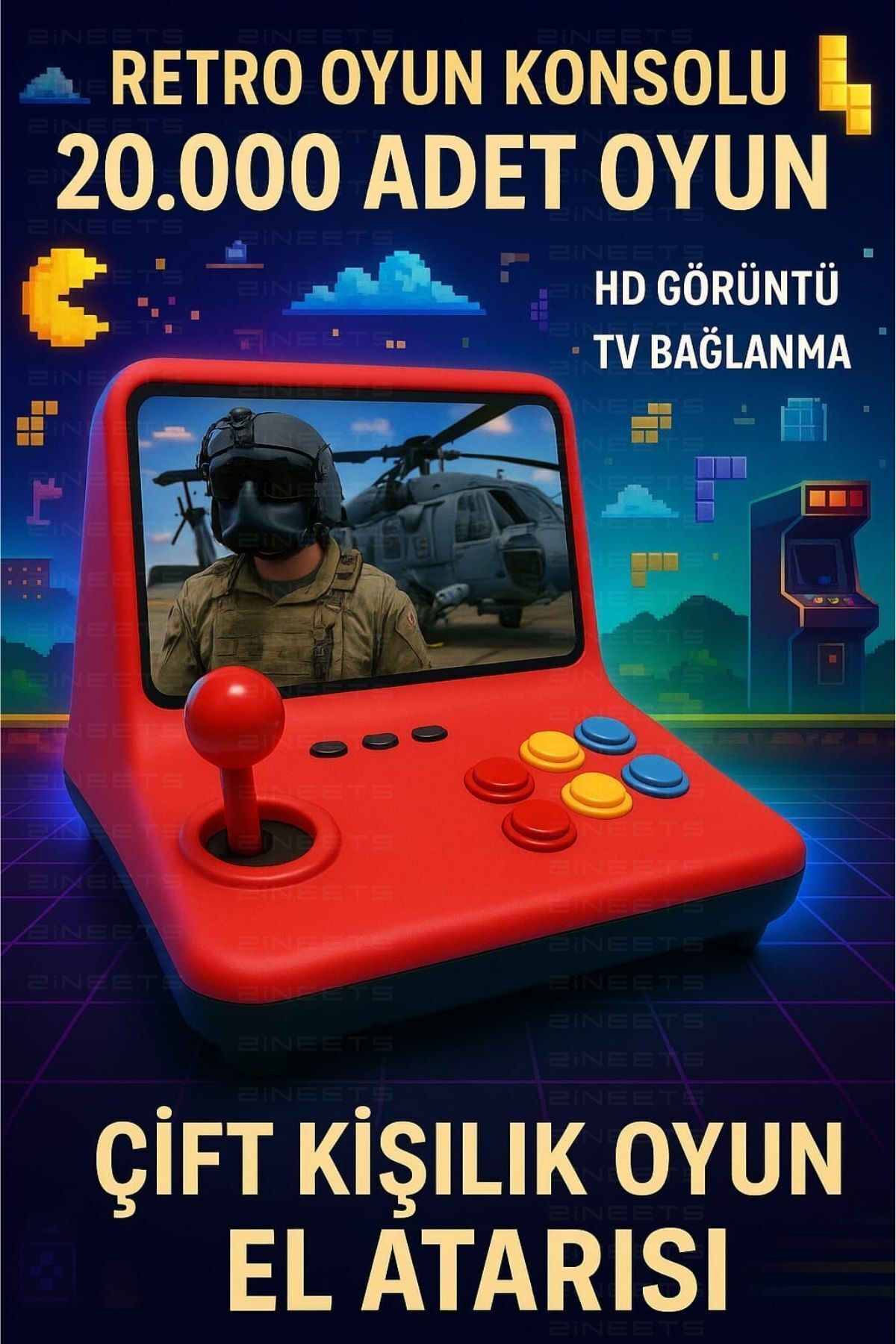 LEERFEI Büyük Konsol Retro Oyun Konsolu 20.000 Adet Oyun HD Görüntü Tv Bağlanma Çift Kişilik Oyun El Atarisi