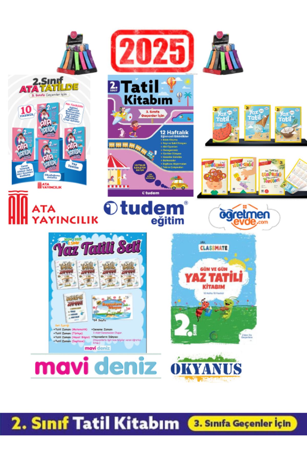 Fenomen Yayıncılık Ata 2.Sınıf+Tudem Tatil 2.Sınıf+Öğr.Evde 2.Sınıf+Mavi Deniz 2.Sınıf+Okyanus 2.Sınıf Tatil Seti