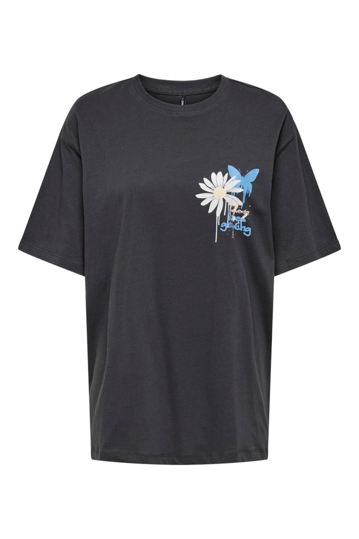ONLY ONLMELODIE LIFE S/S GRAFFITI TOP BOX JRS Kadın Lacivert T-Shirt - 15324354