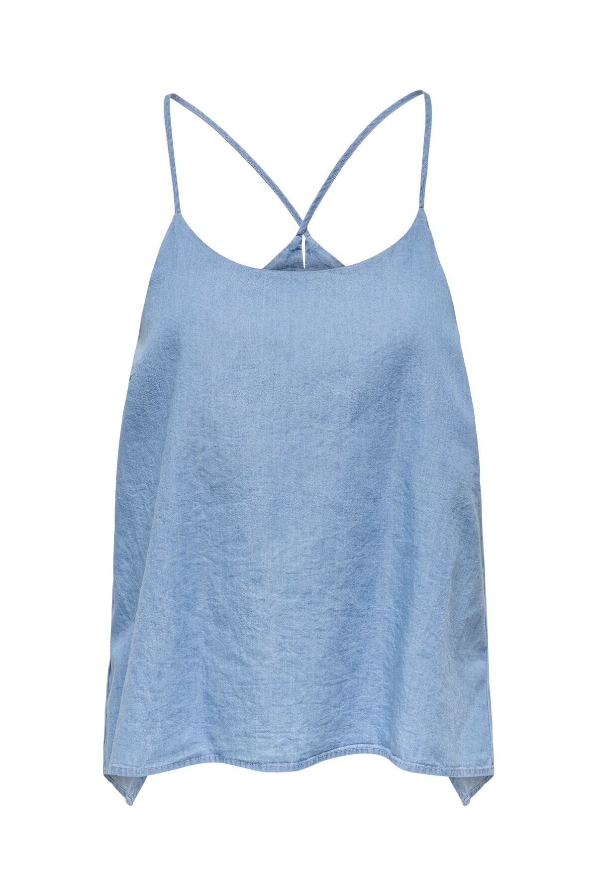 ONLY ONLNOVA AZURE ELBA SINGLET PTM Kadın Mavi T-Shirt - 15343005