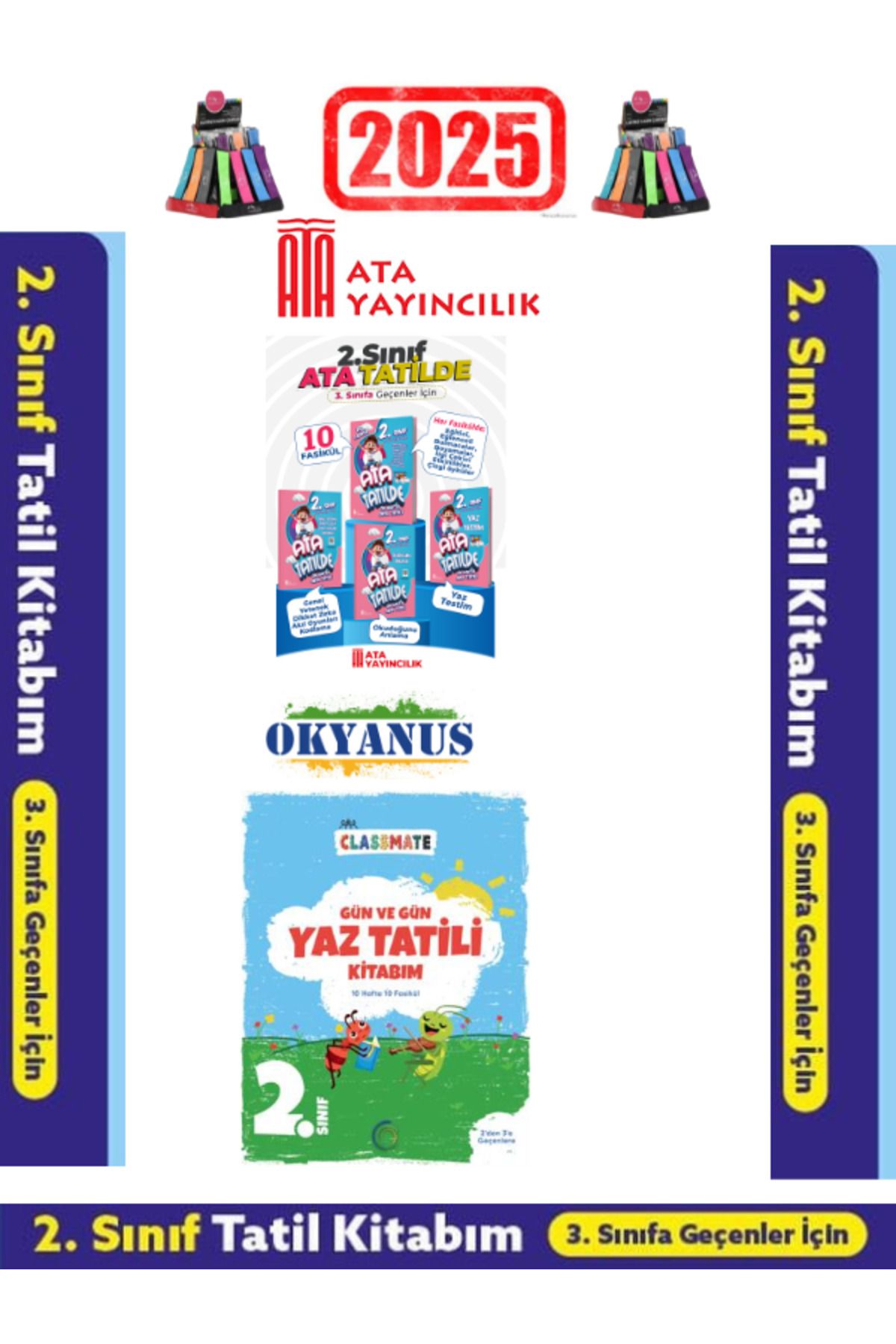Fenomen Yayıncılık Ata Yayıncılık 2.Sınıf Yaz Tatil 10 Hafta+Okyanus 2.Sınıf Yaz Tatil Seti +Kalem
