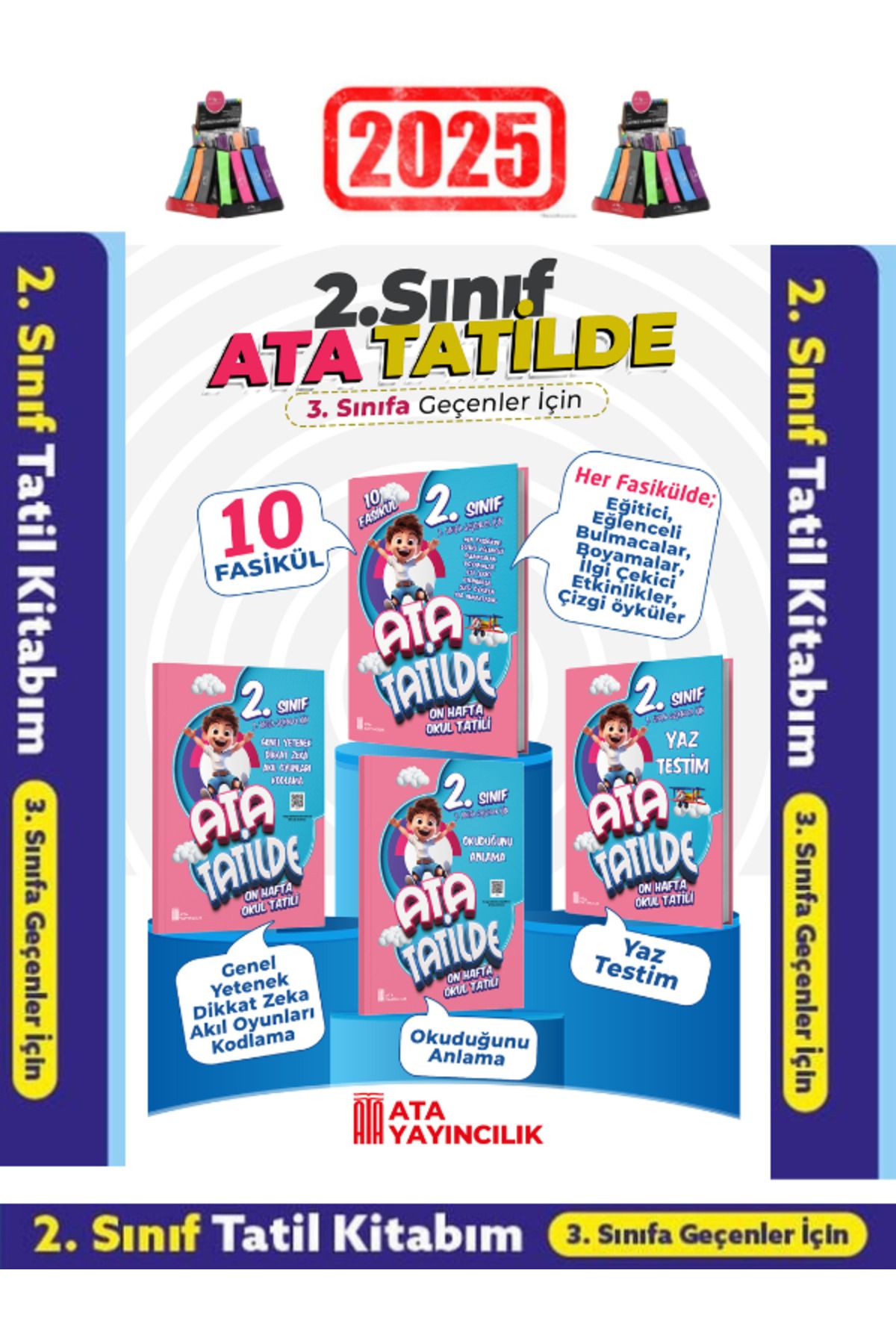 Fenomen Yayıncılık Ata Yayıncılık 2.Sınıf 10 Hafta Okul Tatili Yaz Tatil Seti+Android Kalem