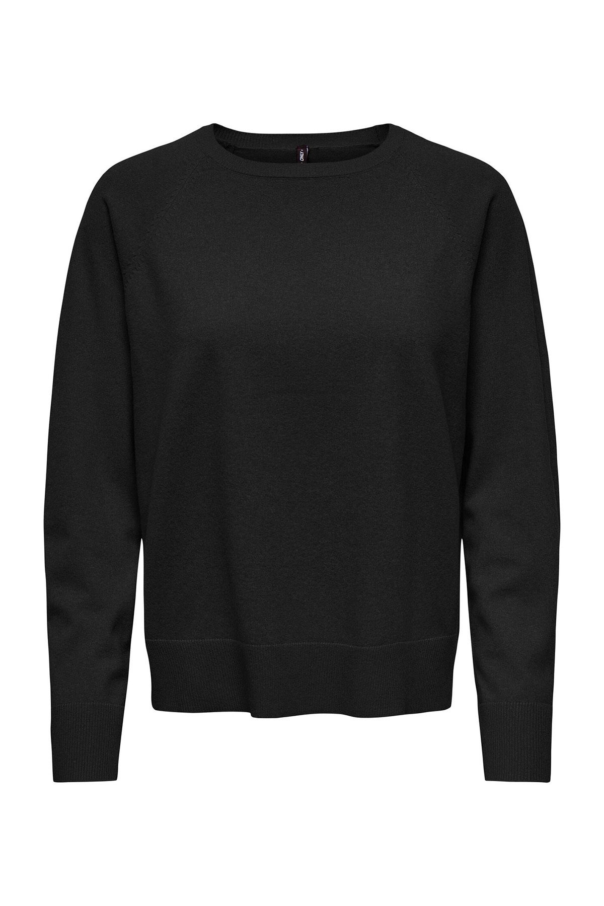 ONLY ONLAMA LIFE LS RAGLAN O-NECK CC KNT Kadın Siyah Kazak - 15334905