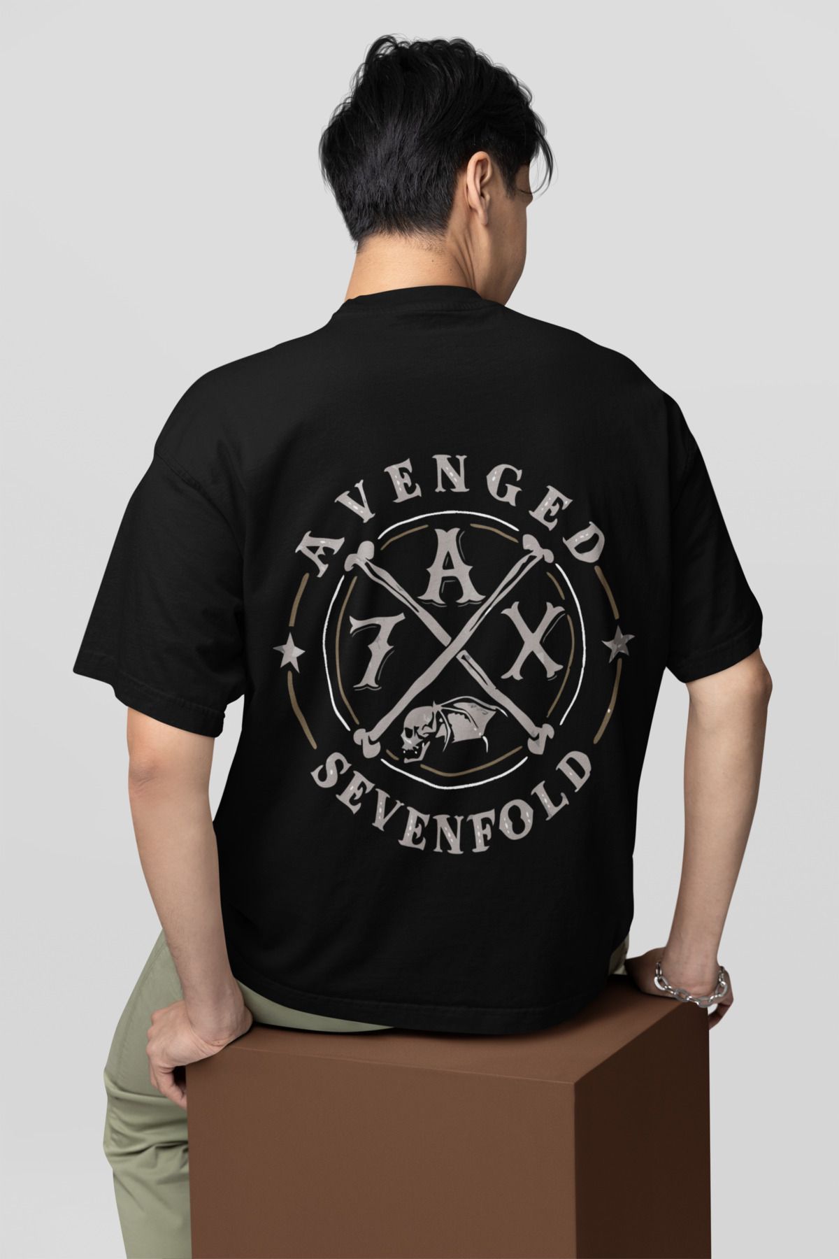 SEVBANO Tasarım Avenged Sevenfold Baskılı Unisex Oversize Rock Metal Tişört