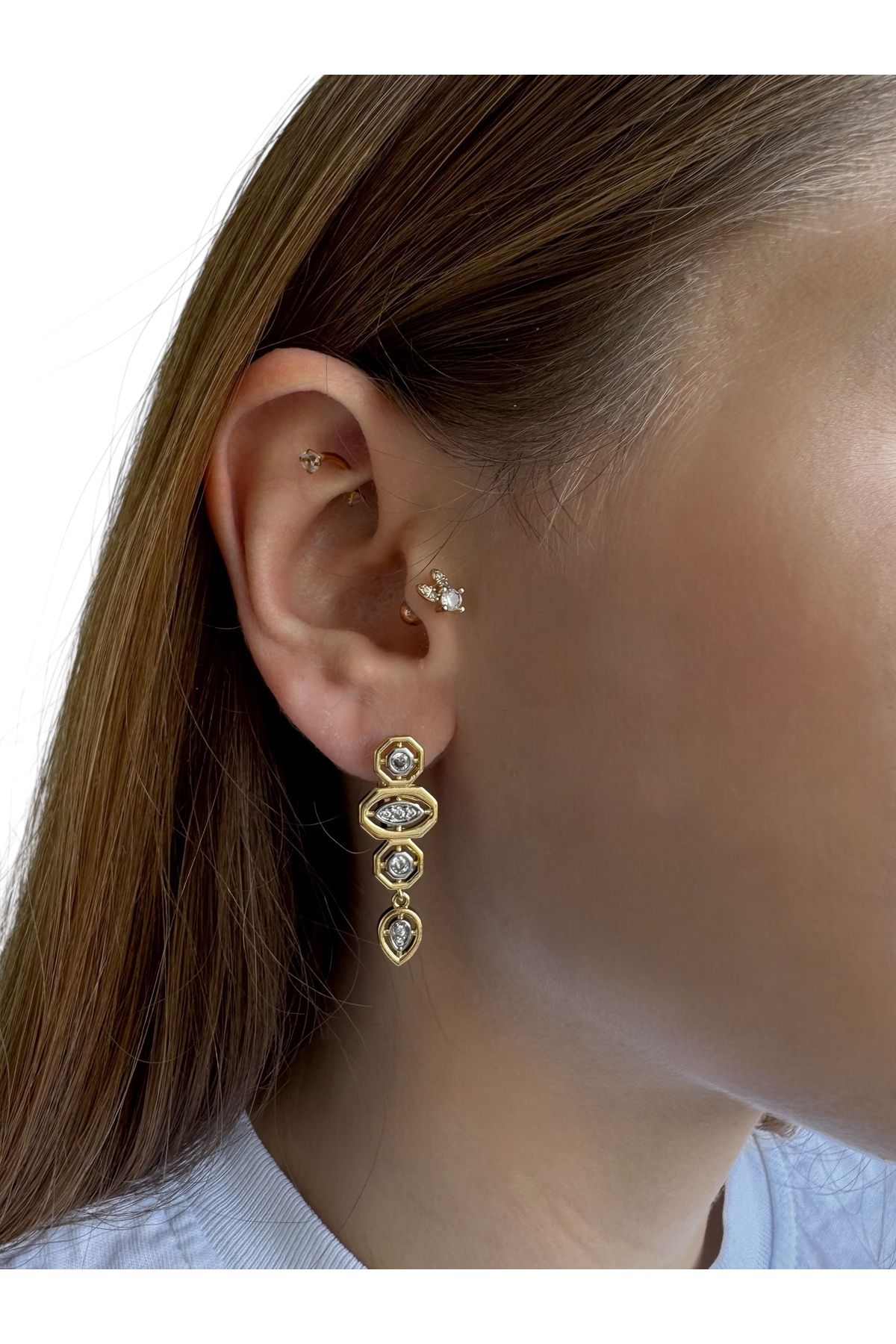 Gilia Jewelry Tasarım Zirkon Taşlı Küpe