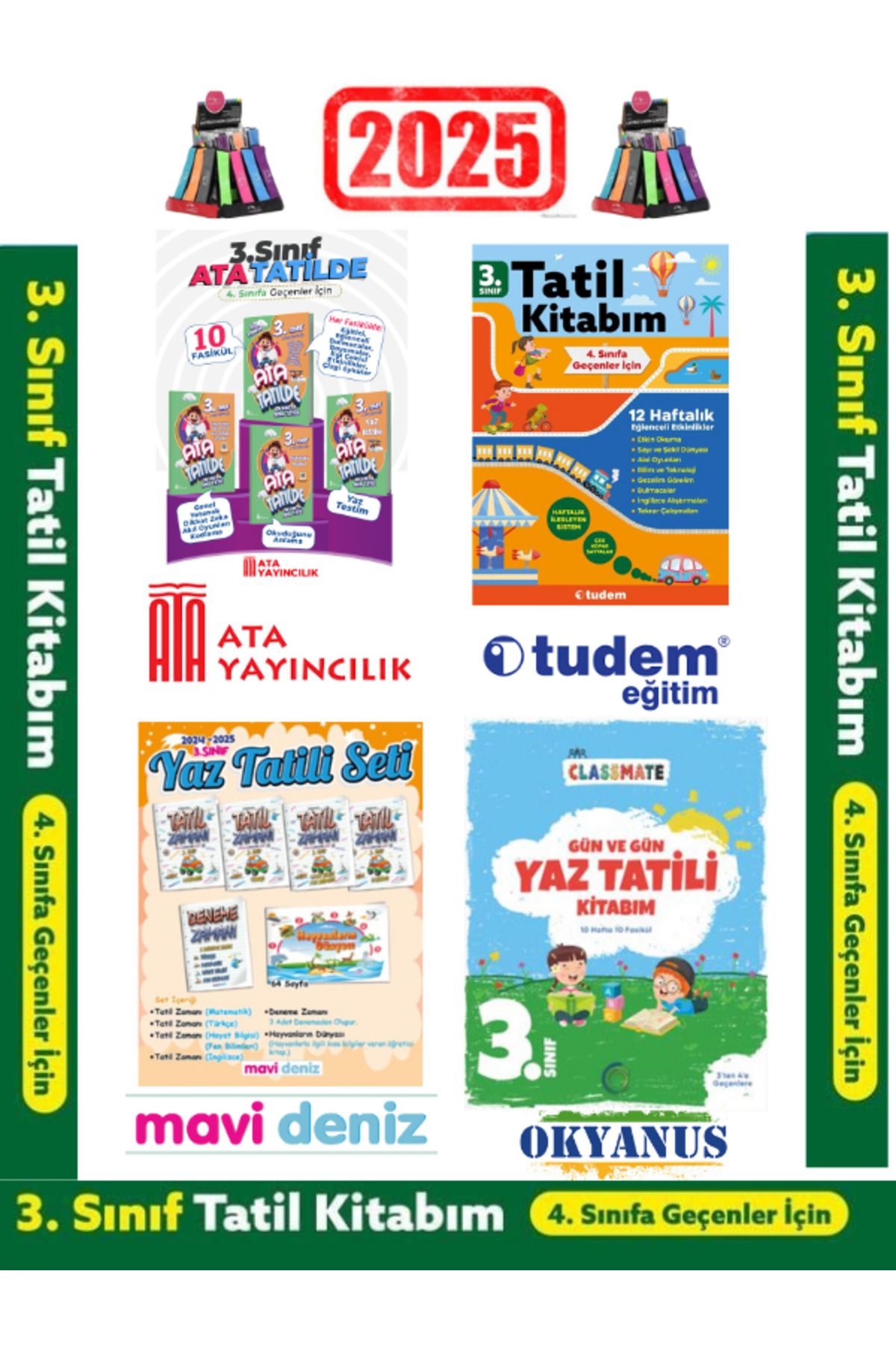 Fenomen Yayıncılık Ata 3.Sınıf+Tudem Tatil 3.Sınıf+Mavi Deniz 3.Sınıf+Okyanus 3.Sınıf Yaz Tatil Seti