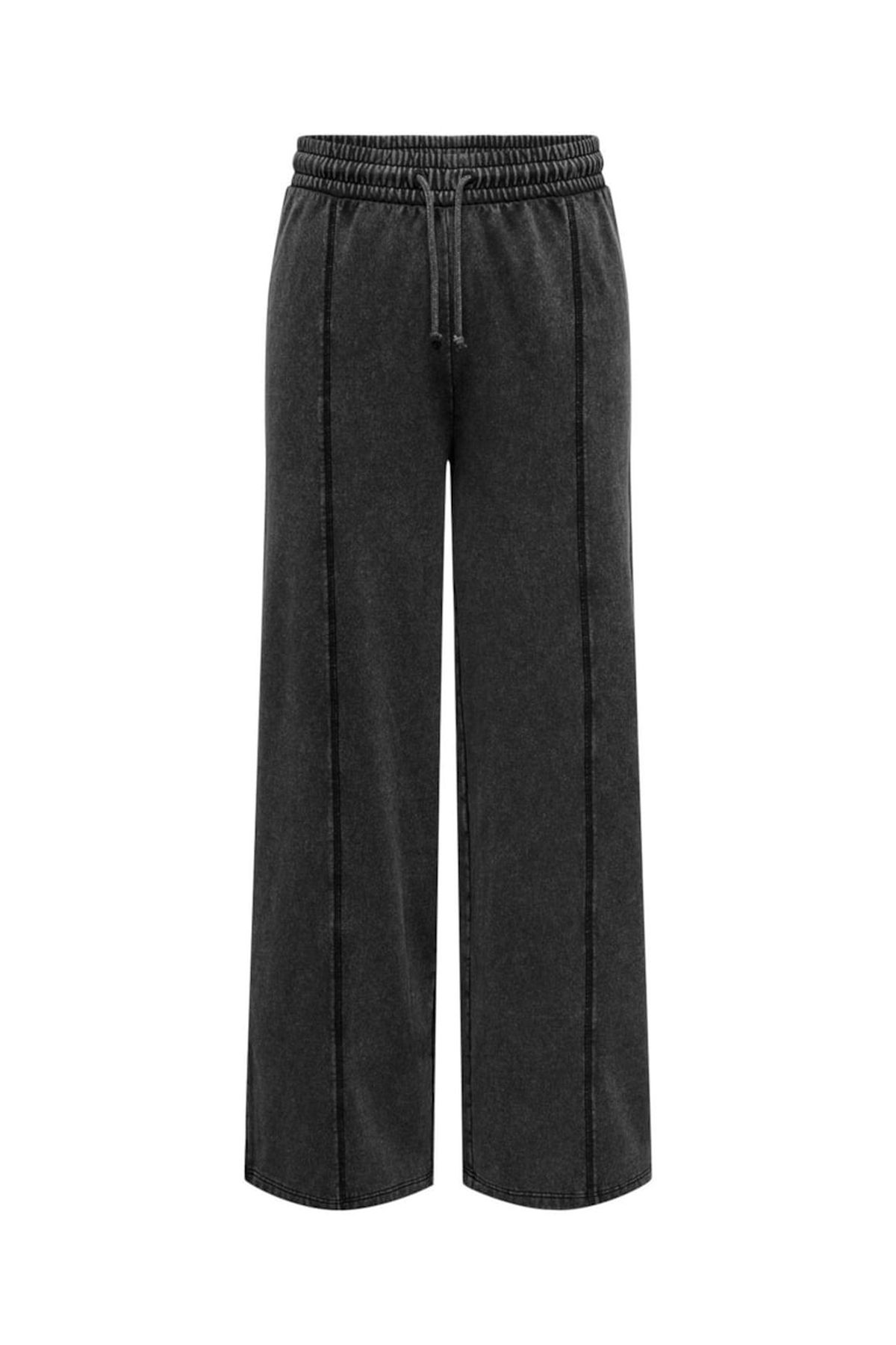 ONLY ONLWRENLEY WIDE PANT SWT Kadın Siyah Pantolon - 15333991