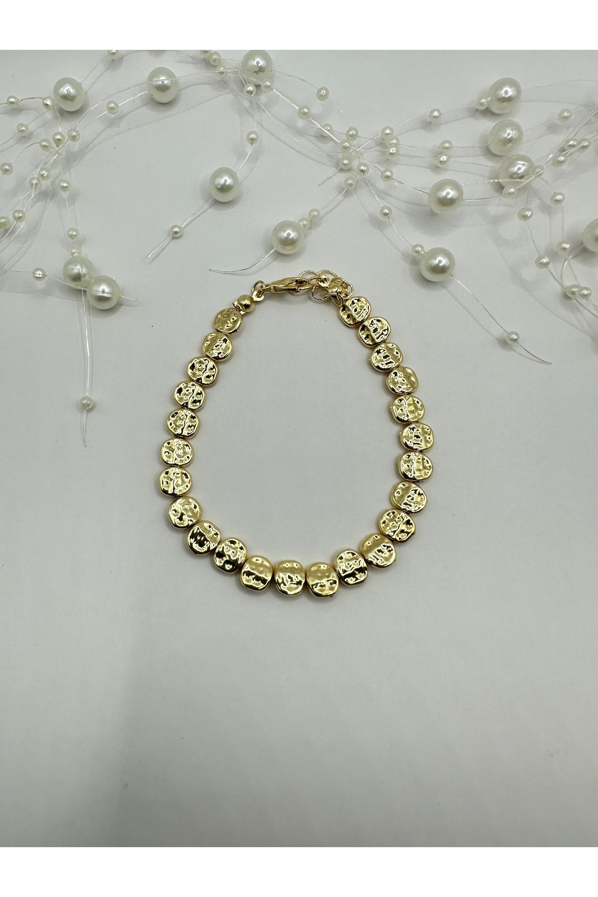 FASHION 316L Çelik Gold Yassı Bileklik