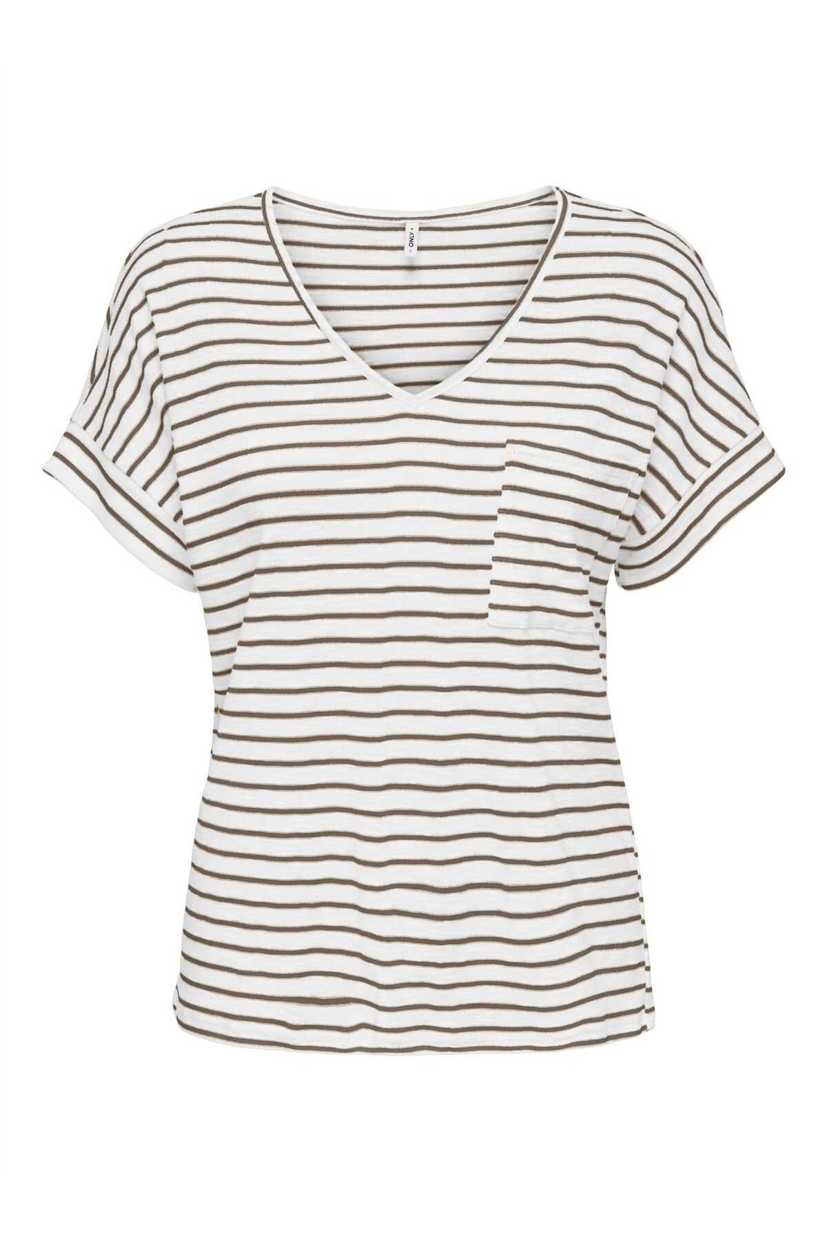 ONLY ONLIBEN S/S MOSTER V-NECK GLITTER TOPJRS Kadın Beyaz Bluz - 15346597