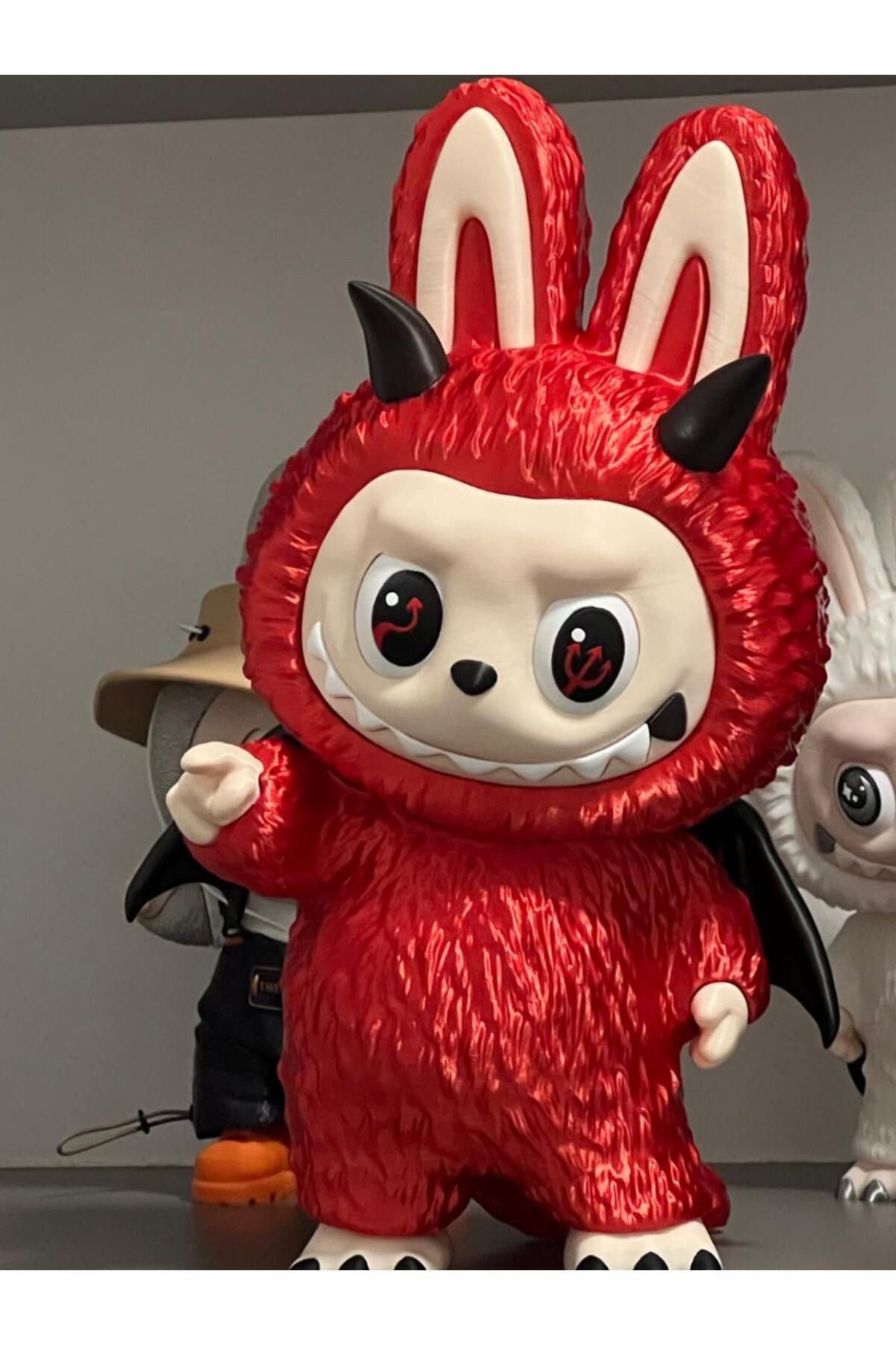 üç boyutlu haller Özel Tasarım Şeytan Labubu Bebek 38 CM
