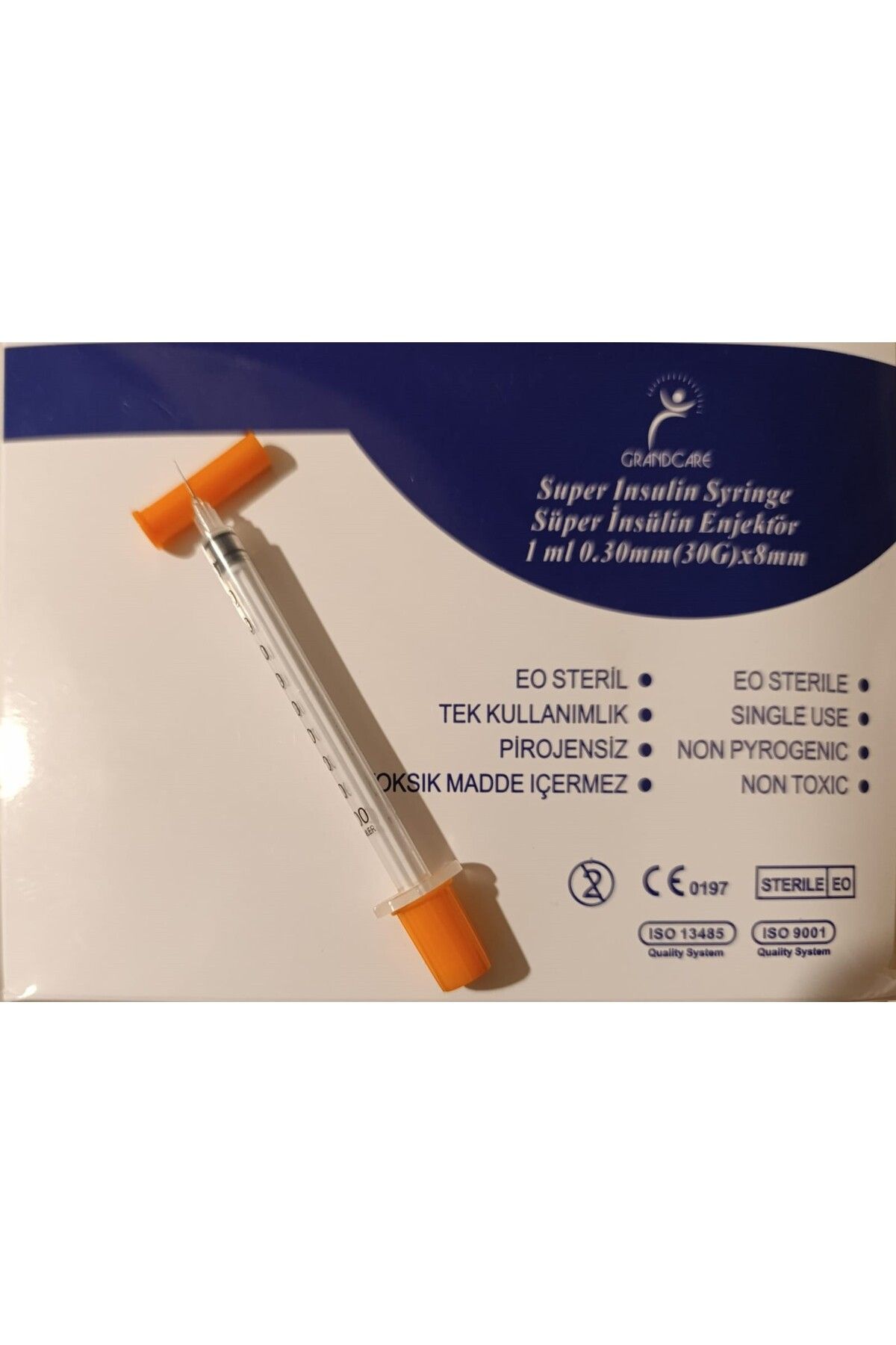 GRANDCARE süper enjektör 1 ml 30g 8mm Iğneli Enjektörü 1000 adet