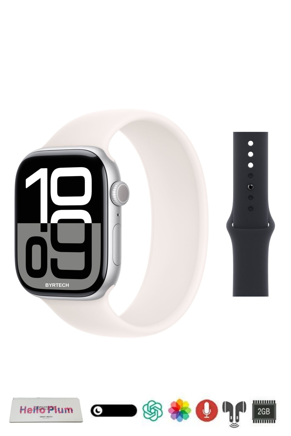 BYRTECH Hello Plum H16 Mini Chat GPT Destekli 1 Gb Kapasiteli Super Amoled 41 mm Watch 10 Mini Akıllı Saat