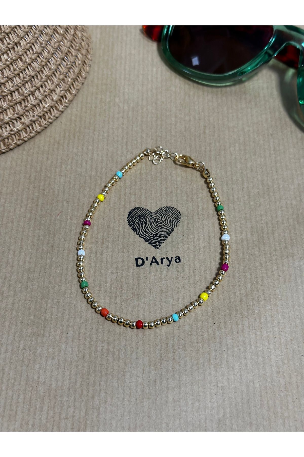 Darya DD324 Altın Renkli Boncuklu Halhal