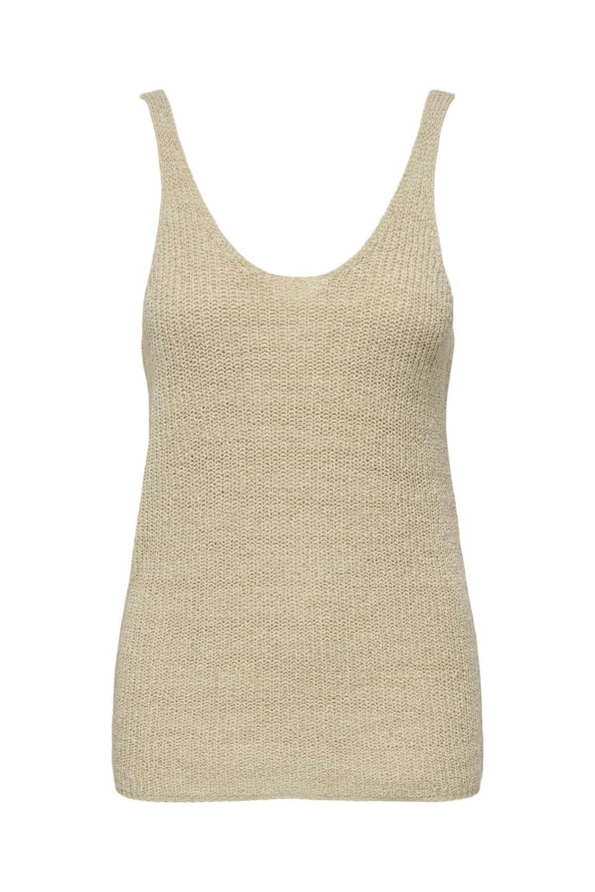 ONLY ONLSUNNY SL RIB V-NECK KNT Kadın Bej Kazak - 15321455