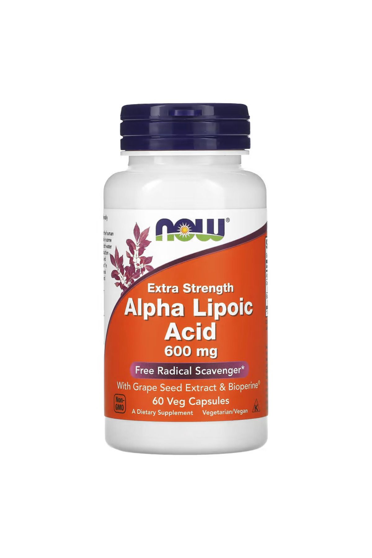Now Foods, Alpha Lipoic Acid+Grape Seed Extra Strength, 600 mg, 60 Veg Caps