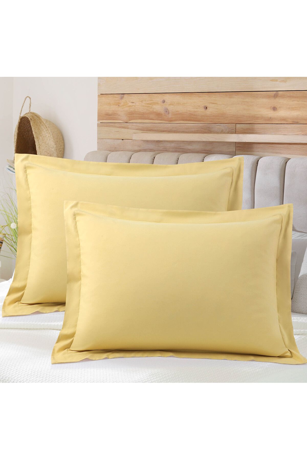 Guloglu Home Florya Touch 2’li Volanlı %100 Pamuk Yastık Kılıfı – 50x70 cm - Sarı