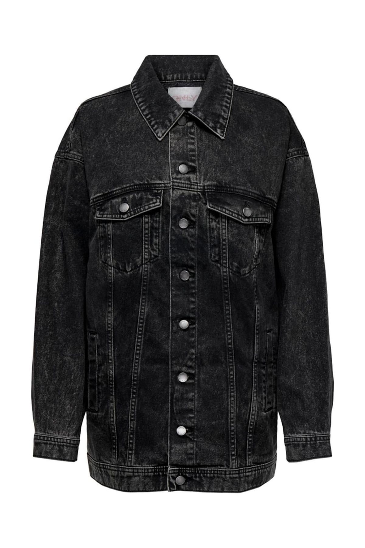 ONLY -Onllennox Ls Long Ovs Dnm Jacket Kadın Siyah Mont - 15266059