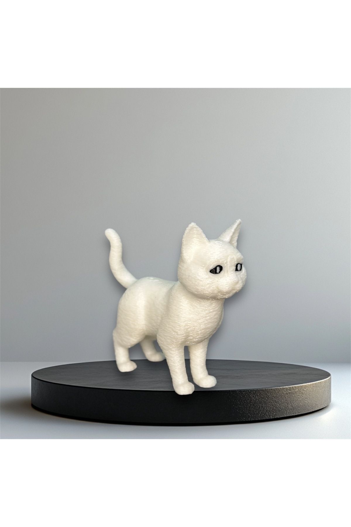 SerenityHaven DEKORATİF BEYAZ MİNYATÜR KEDİ 7 CM