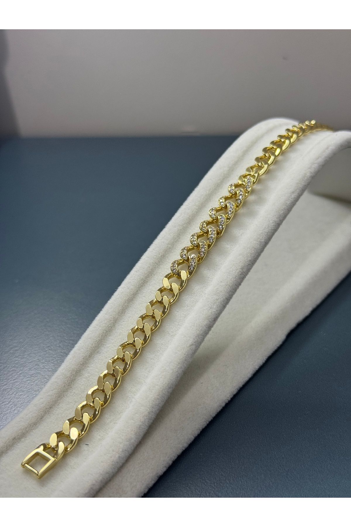 XUPING JEWELRY 18K zirkon taşlı gold çelik bileklik paslanmaz kararmaz