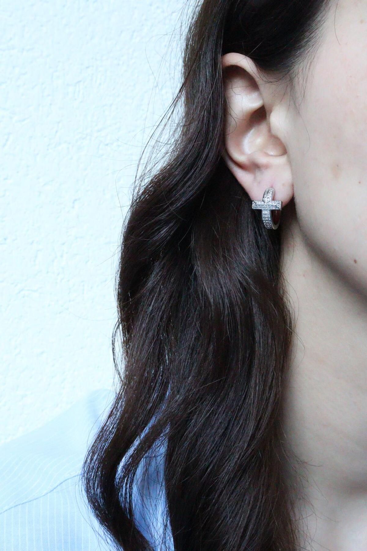 mercanjewelry Özel Tasarım Zirkon Taş Çelik Küpe
