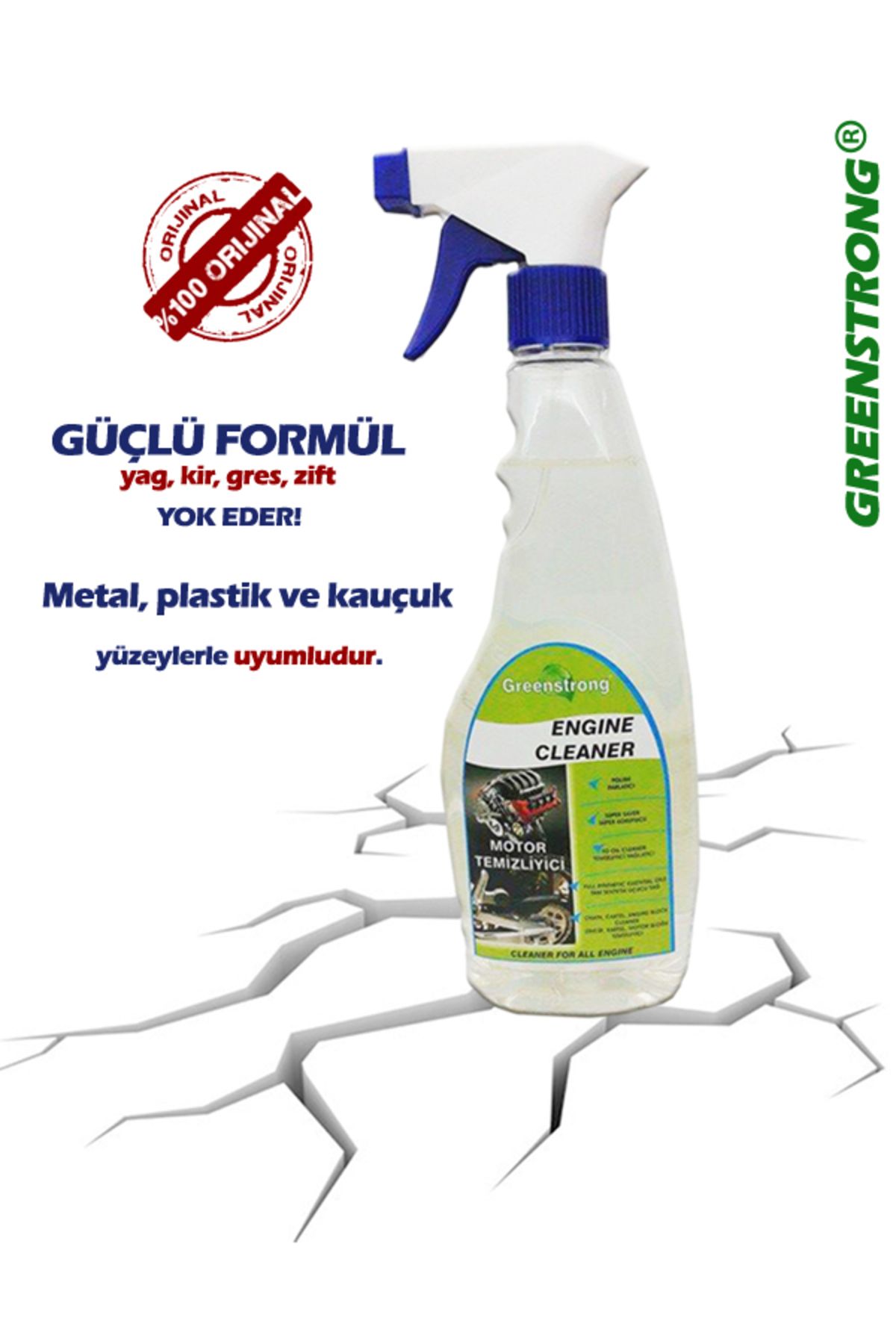 GreenStrong Zincir Temizleyici 500ml – Motosiklet ve Bisiklet İçin Güçlü Yağ ve Kir Sökücü