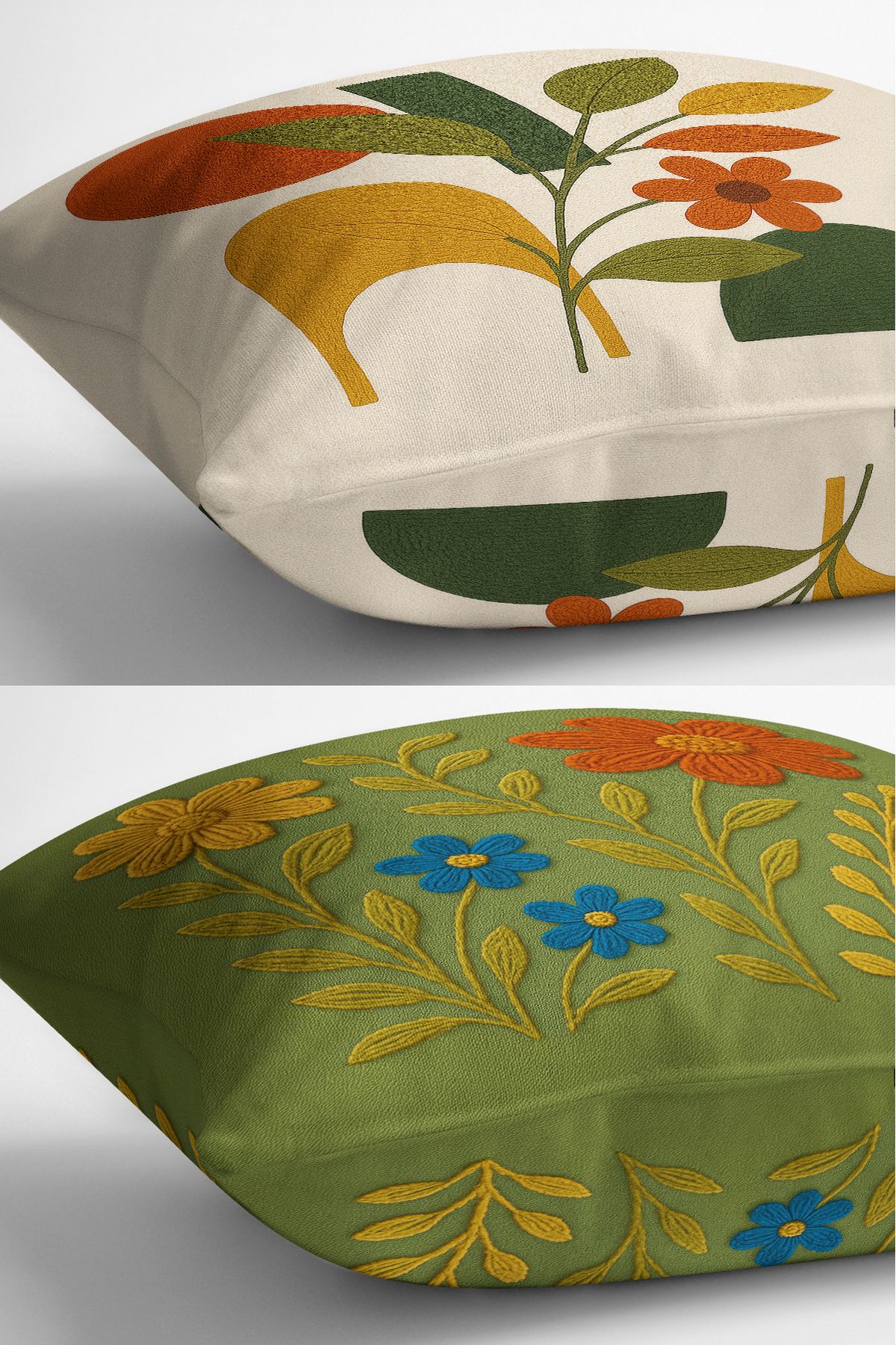Bertille Home-Set de 3 huse de pernă cu imprimare digitală pe două părți (aspect de broderie cu model de puncție) 6
