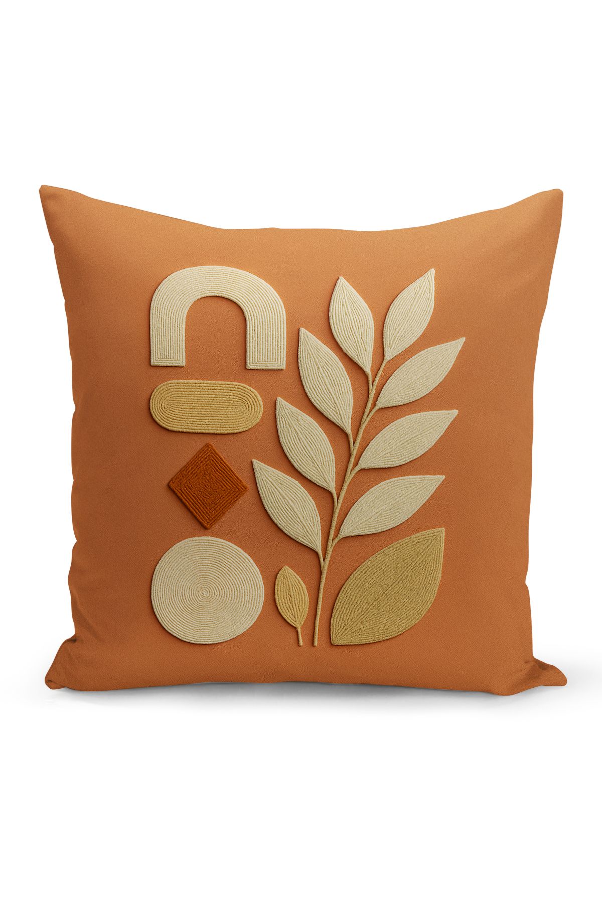 Bertille Home-Double Side Digital Printed Set of 4 Throw Pillow Covers (Punch/Punch Embroidery Pattern Look) 5