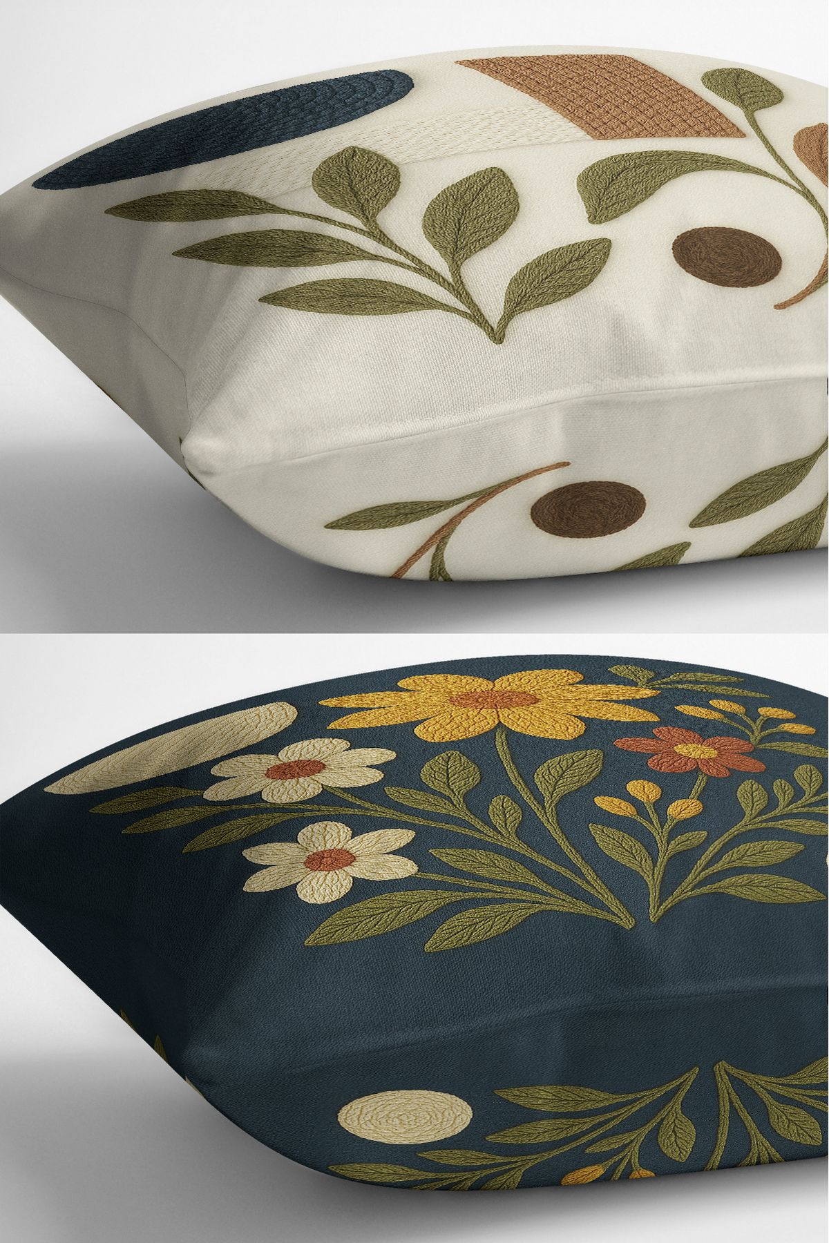 Bertille Home-Set de 3 huse de pernă cu imprimare digitală pe două părți (aspect de broderie cu model de puncție) 6
