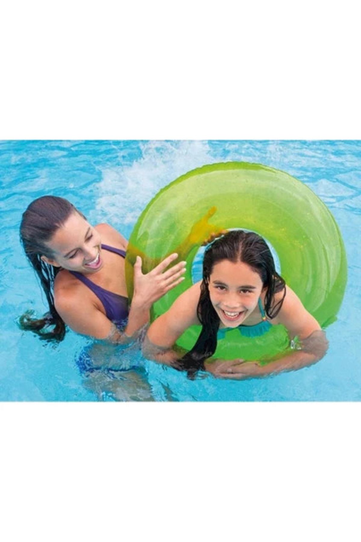 MAİN SHOP Intex +8 Yaş 76Cm Şeffaf Baskılı Jumbo Simit Çocuk Simit Şişme Havuz ve Deniz Yüzme Simidi M-59260