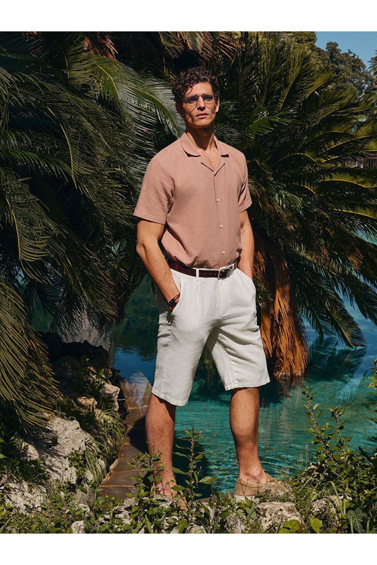 LC Waikiki SOUTHBLUE Regular Fit Kısa Kollu Armürlü Erkek Gömlek