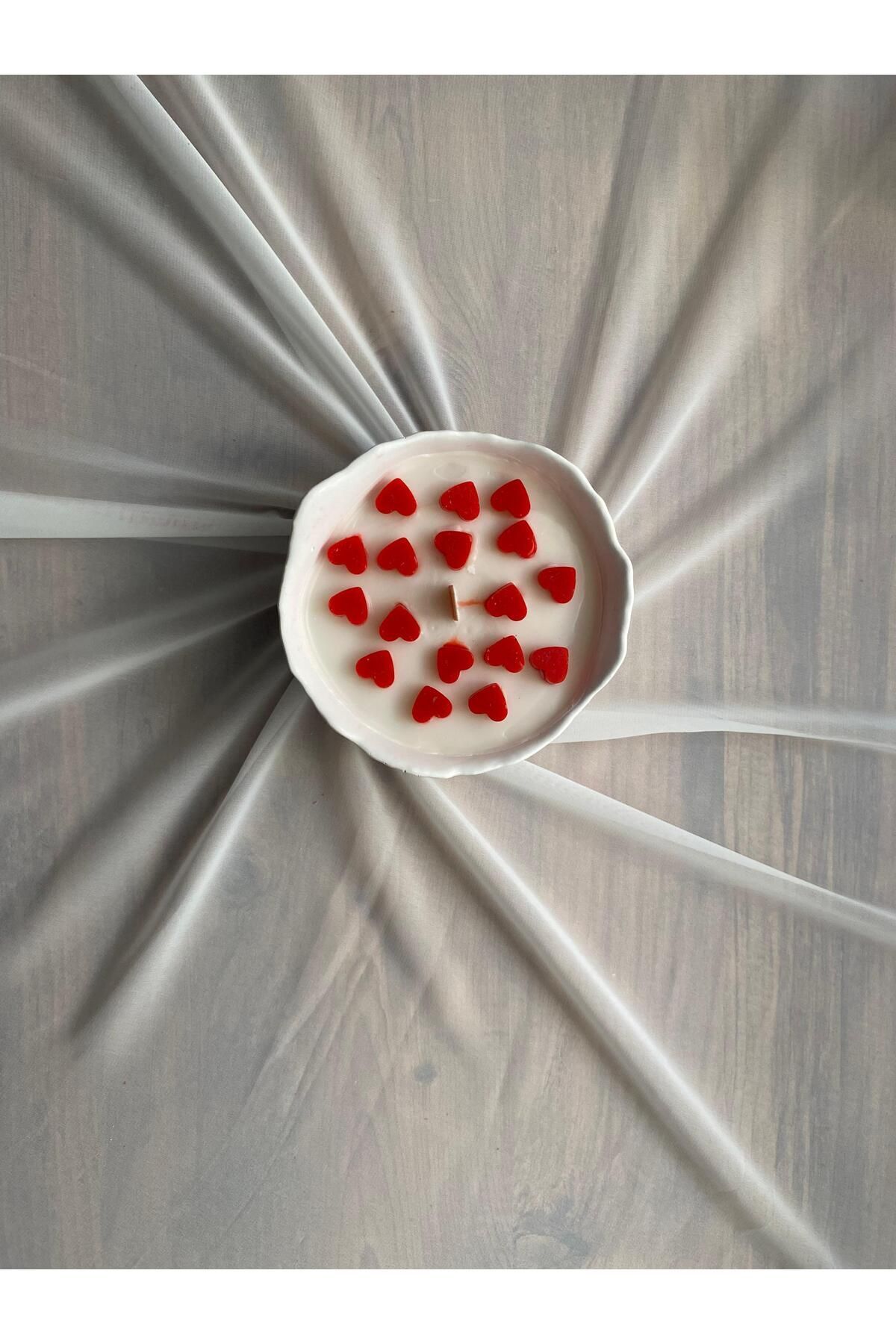 SerenityHaven Vegan Doğal Soyawax Kalpli Mum Tabağı