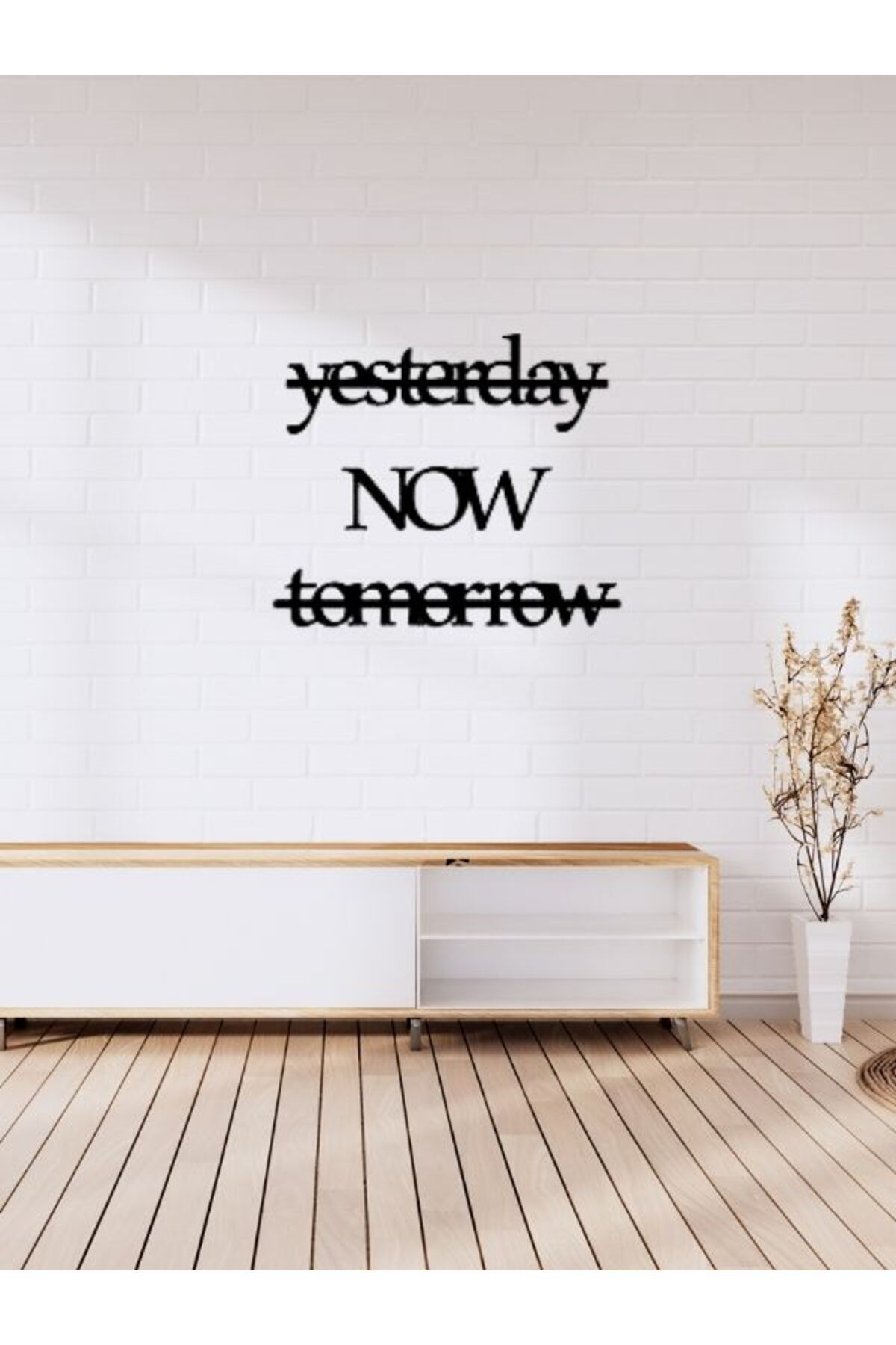 SerenityHaven Yesterday NOW Tomorrow Ahşap Modern Duvar Dekoru