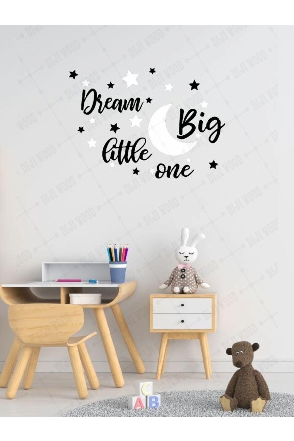 SerenityHaven Dream Big Little One Ahşap Duvar Dekoru