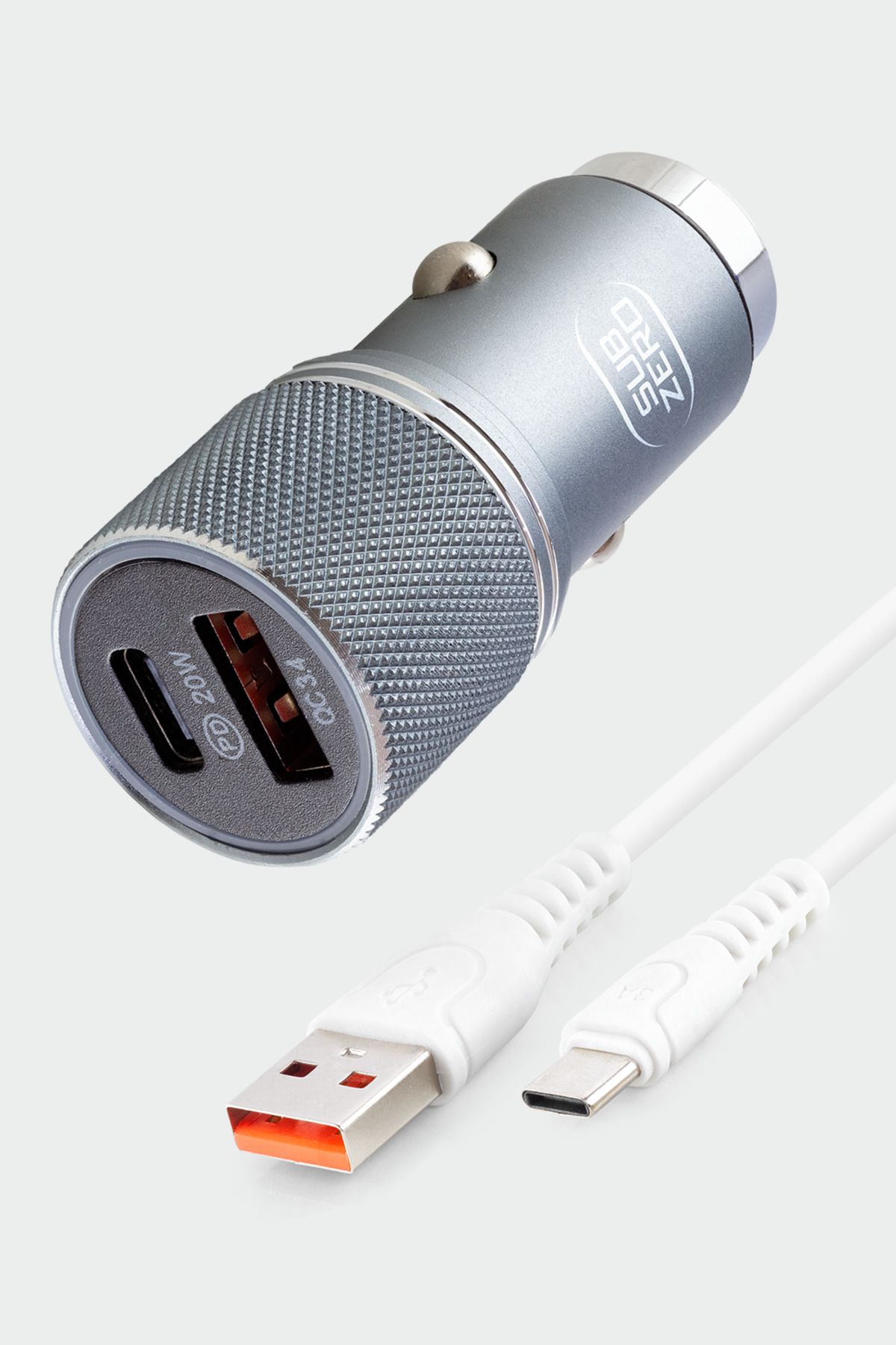 Alışveriş Express CR94 20W PD+3.4A USB + USB to Type-C Kablo Araç Şarj Cihazı Seti